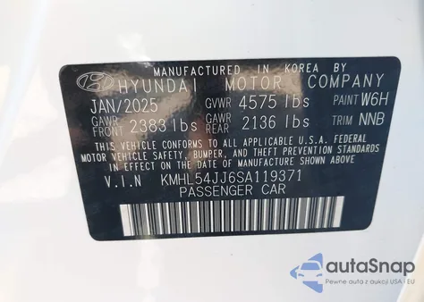 2025 Hyundai Sonata Hybrid Limited from USA, damaged, VIN KMHL54JJ6SA119371